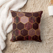 大理石六角テクスチャと金ゴールド クッション (ブランケット)