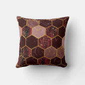 大理石六角テクスチャと金ゴールド クッション (裏面)