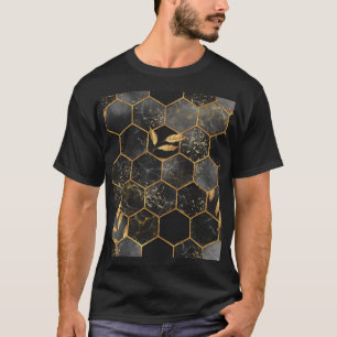 大理石六角金の葉テクスチャ。 Tシャツ