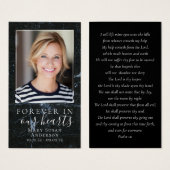 大理石写真葬儀記念祈りの言葉カード (正面&裏面)