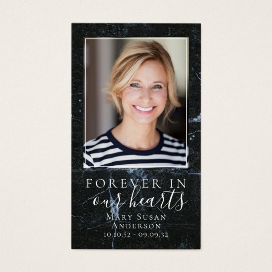 大理石写真葬儀記念祈りの言葉カード (正面)