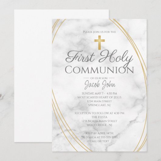 大理石初の聖餐式 招待状 (正面/裏面)