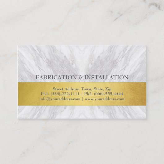 大理石加工設備工事金ゴールドカード 名刺 (裏面)
