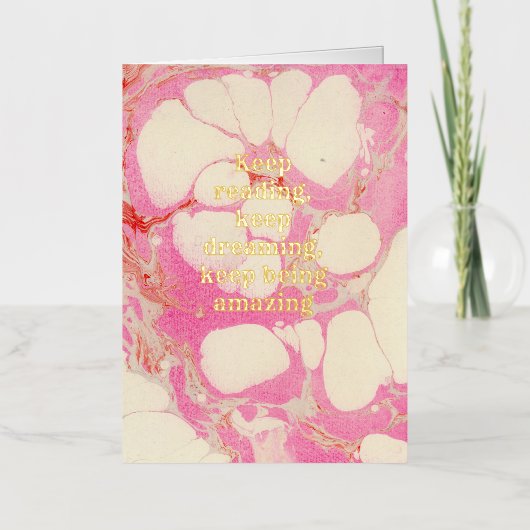 大理石効果本紙の折り畳み箔挨拶カード 箔グリーティングカード (正面)