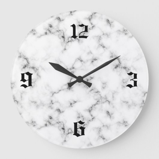 大理石効果 ラージ壁時計 (正面)