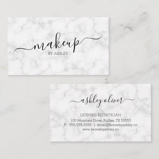 大理石化粧名刺 名刺 (正面/裏面)