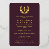 大理石医科卒業 箔招待状 (正面)