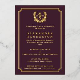 大理石医科卒業 箔招待状