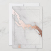 大理石及びバラ金ゴールドブライダルシャワー 招待状 (裏面)