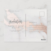 大理石及びバラ金ゴールド卒業招待状 ポストカード (裏面)