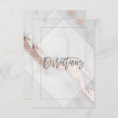 大理石及びバラ金ゴールド結婚の方向札 エンクロージャーカード (正面/裏面)