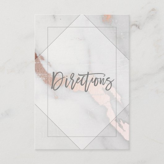 大理石及びバラ金ゴールド結婚の方向札 エンクロージャーカード (正面)