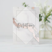 大理石及びバラ金ゴールド結婚の方向札 エンクロージャーカード (スタンド正面)