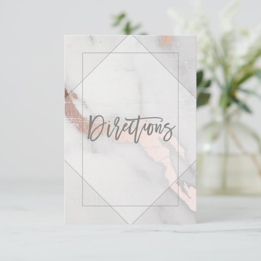 大理石及びバラ金ゴールド結婚の方向札 エンクロージャーカード (スタンド正面)