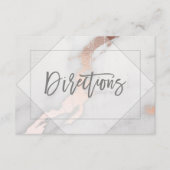 大理石及びバラ金ゴールド結婚の方向札 エンクロージャーカード (正面)