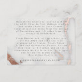 大理石及びバラ金ゴールド結婚の方向札 エンクロージャーカード (裏面)