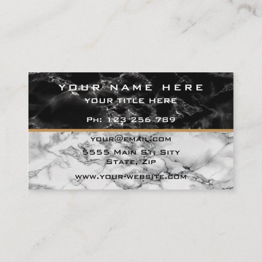 大理石名刺ロゴ名のアドレス情報 名刺 (裏面)