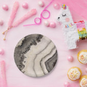 大理石天然白黒石灰 ペーパープレート (パーティー)