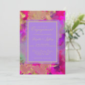 大理石婚約紫、金ゴールド、ピンクカスタム色 セーブザデート (スタンド正面)