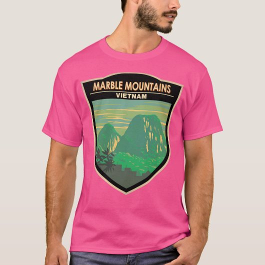 大理石山脈ベトナムバッジアクティブ Tシャツ (正面)