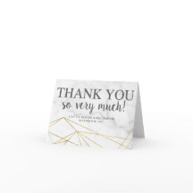 大理石幾何エレガントウェディング感謝カード