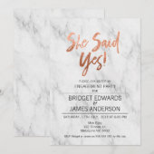 大理石彼女が承諾したエンゲージメント招待状 招待状 (正面/裏面)