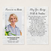 大理石悔やみや弔慰写真葬式祈りの言葉カード (正面&裏面)