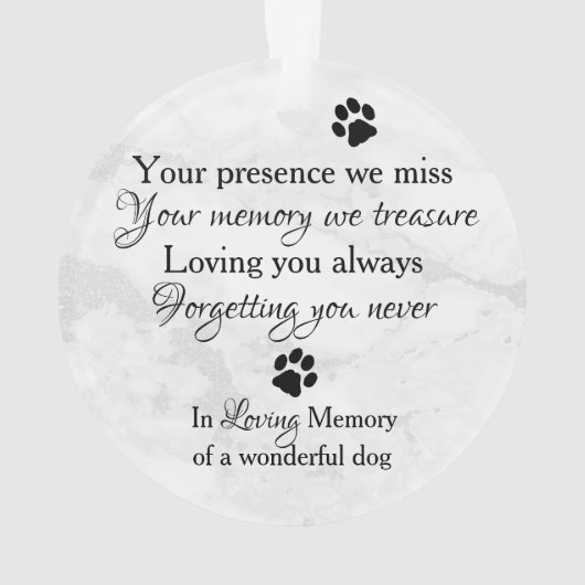 大理石悔やみや弔慰引用文ドッグフォトペットメモリアル オーナメント (裏面)