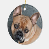 大理石悔やみや弔慰引用文ドッグフォトペットメモリアル セラミックオーナメント (左)