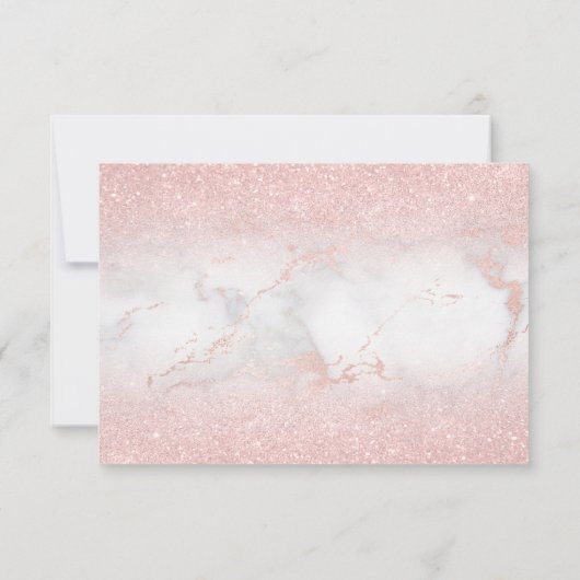 大理石感謝していの上でのバプテスピフェイクンクのグリッター 招待状 (裏面)
