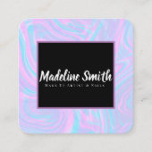 大理石抽象芸術カラフルメイクアップアーティストサロン スクエア名刺 (正面)