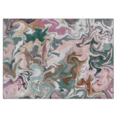 大理石抽象芸術グリーンおよびピンクのカッティングボード カッティングボード (正面)