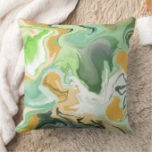大理石抽象芸術グリーンとイエロー装飾用クッション クッション (ブランケット)