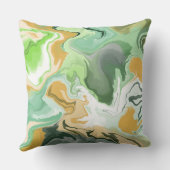大理石抽象芸術グリーンとイエロー装飾用クッション クッション (裏面)