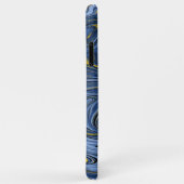 大理石抽象芸術スワーズブルーブラックイエローグリッター Case-Mate iPhoneケース (裏面/右)