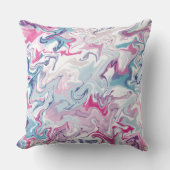 大理石抽象芸術ピンクとブルーの装飾用クッション モダン クッション (正面)
