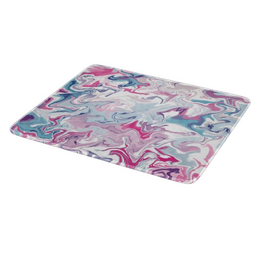 大理石抽象芸術ピンクと青のカッティングボード カッティングボード (角)