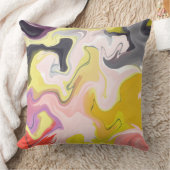 大理石抽象芸術ブラックとイエロー装飾用クッション クッション (ブランケット)