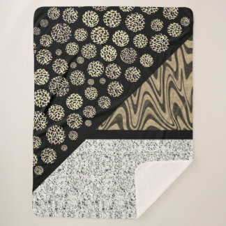 大理石抽象芸術レオパードブラック シェルパブランケット