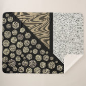 大理石抽象芸術レオパードブラック シェルパブランケット (正面(横))