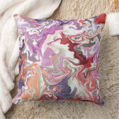 大理石抽象芸術レッド装飾用クッション-モダン液体 クッション (ブランケット)