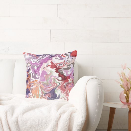 大理石抽象芸術レッド装飾用クッション-モダン液体 クッション (ソファ)