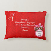 大理石抽象芸術両面2デザイン花母 アクセントクッション (裏面)