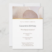 大理石抽象芸術気泡中性誕生日 招待状 (正面)