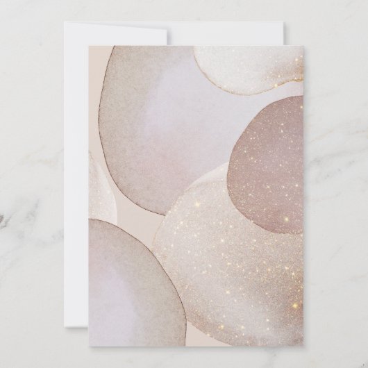大理石抽象芸術気泡中性誕生日 招待状 (裏面)