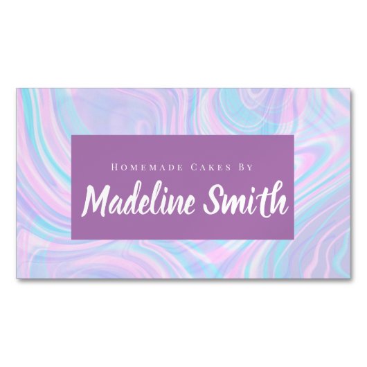 大理石抽象芸術自家製ケーキベーカリー マグネット名刺 (正面)