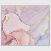 大理石抽象芸術薄紫金ゴールド包装紙 ラッピングペーパー (フラット)