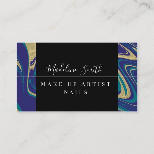 大理石抽象芸術酸メイクアップアーティスト 名刺 (正面)
