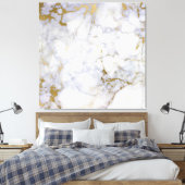 大理石抽象芸術金ゴールドシルバーホワイトカララ キャンバスプリント (インサイチュ (寝室))