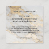 大理石板金ゴールド白 スクエア名刺 (裏面)